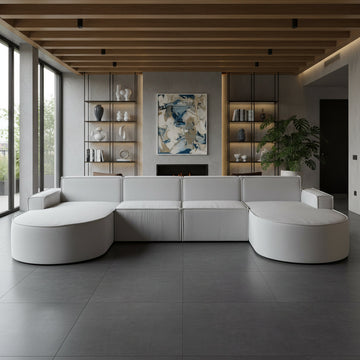 Ъглов диван ANAIS 395x170 Светлосив
