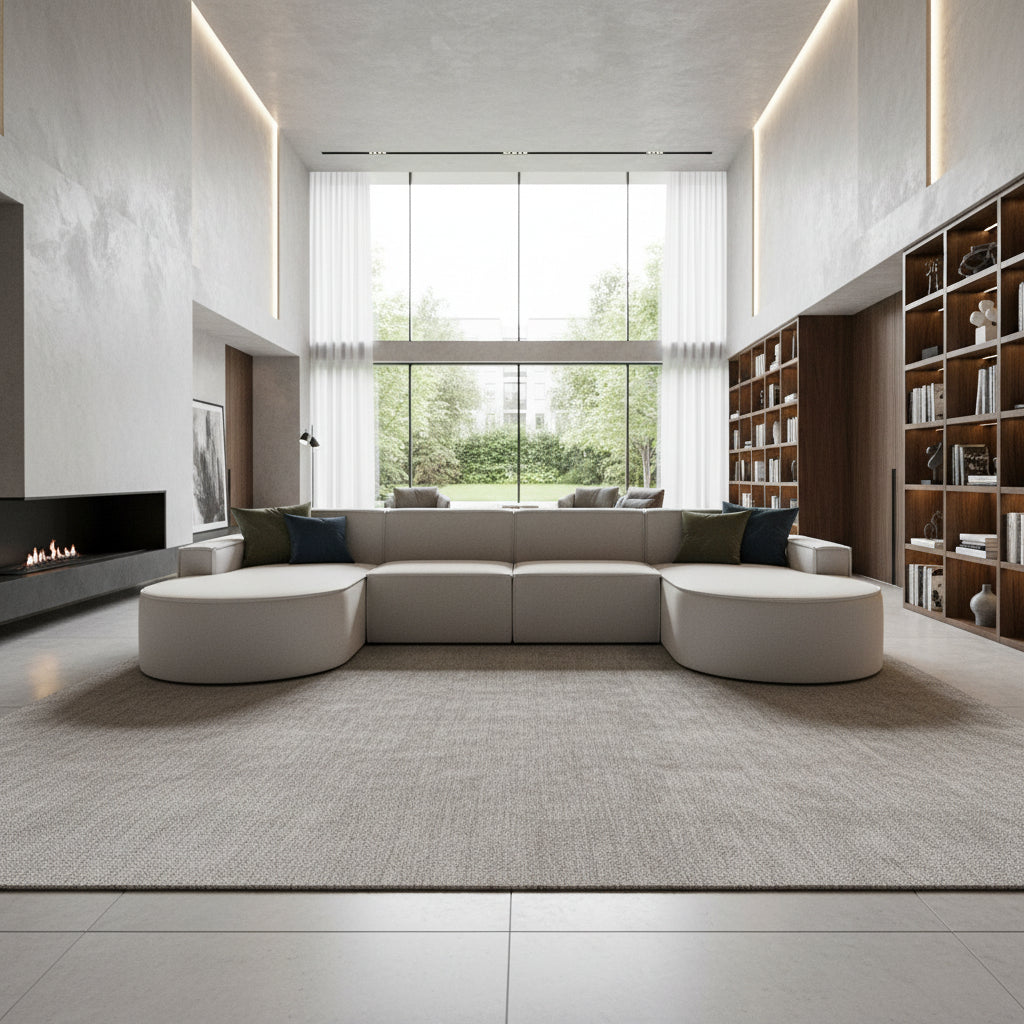 Ъглов диван ANAIS 395x170 Светлосив