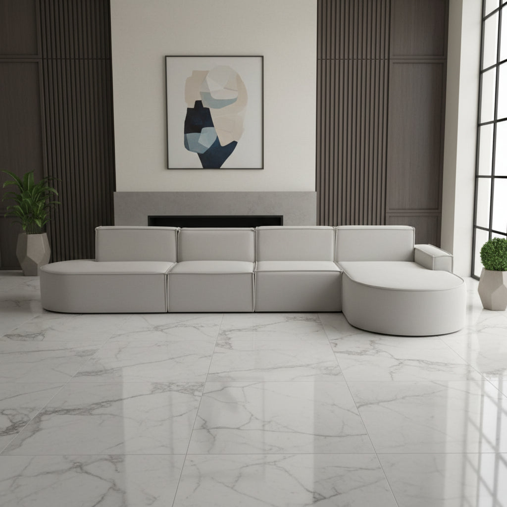 Ъглов диван ANAIS 415x175 Светлосив