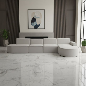 Ъглов диван ANAIS 415x175 Светлосив