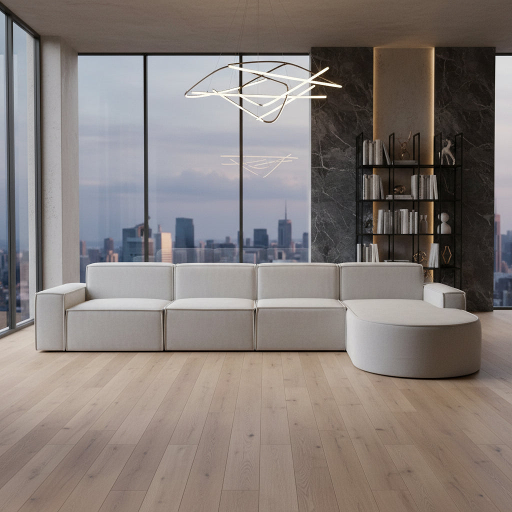 Ъглов диван ANAIS 415x175 Светлосив