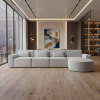 Ъглов диван ANAIS 415x175 Светлосив
