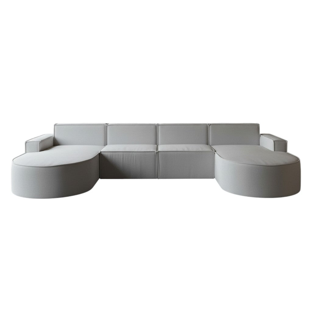 Ъглов диван ANAIS 395x170 Светлосив