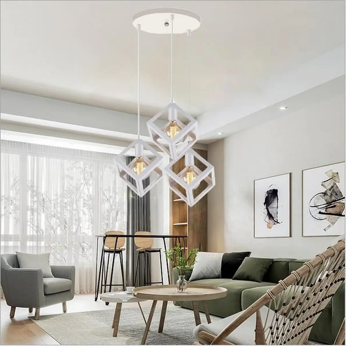 Lustra Fedra Cub Alb Vintage Suport Rotund Lighting Fixtures
