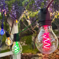 Светлинна гирлянда 5m / 10 LED крушки спирала RGB, свързваема