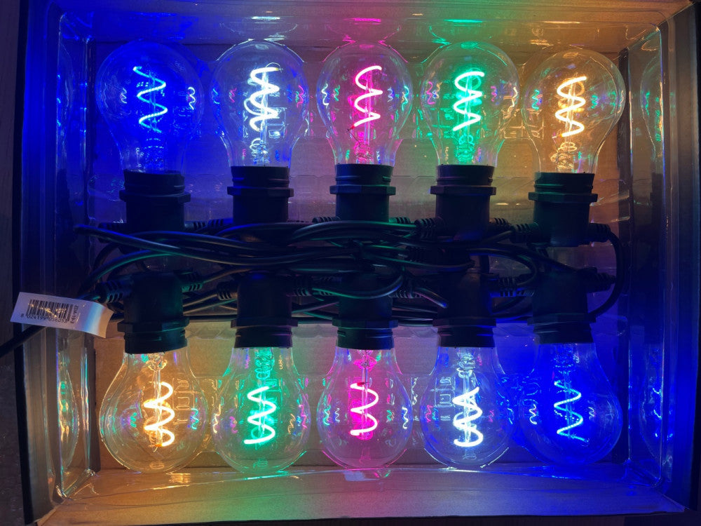 Светлинна гирлянда 5m / 10 LED крушки спирала RGB, свързваема