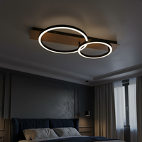 LED осветително тяло HEILOS Black 2 Circle с дистанционно, еквивалент 150W