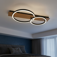 LED осветително тяло HEILOS Black 2 Circle с дистанционно, еквивалент 150W