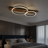 LED осветително тяло HEILOS Black 2 Circle с дистанционно, еквивалент 150W