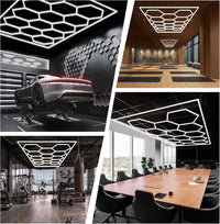 Honeycomb Led 14 Hexagoane Luminoase Cu Rama 672W 484 X 243 Cm Honeycomb Lights