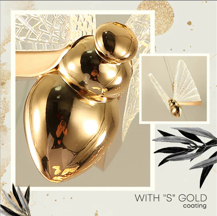 LED осветително тяло Luxury 3 Golden Butterflies