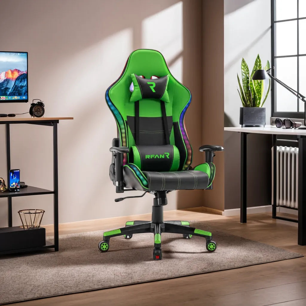 Геймърски стол, PREMIUM, Immersion Chairs, Green BOC-778