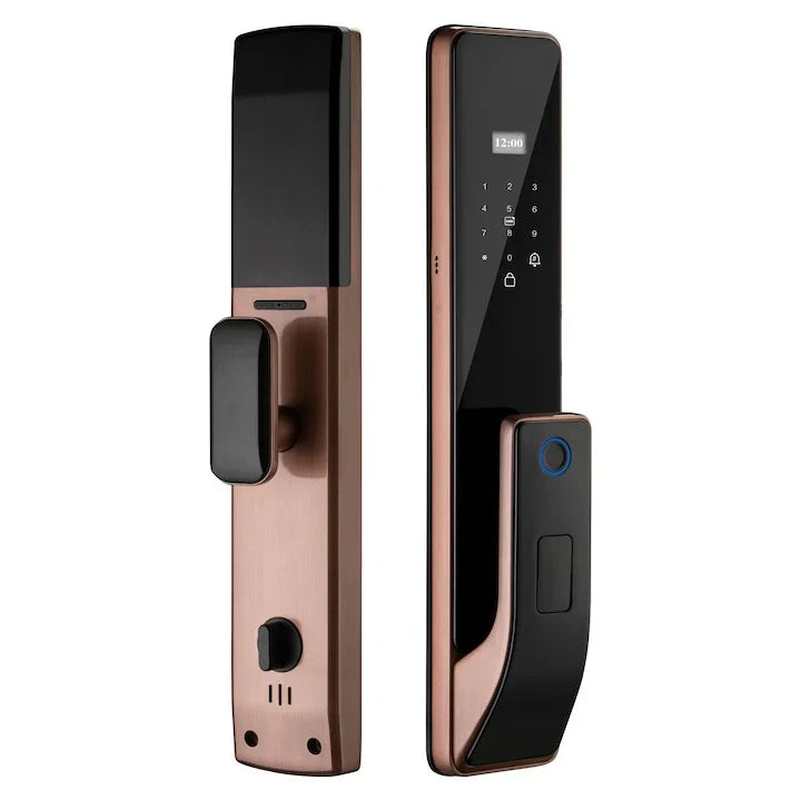 Смарт брава VELLA Черно-Златен финиш с пръстов отпечатък, PIN, карта и ключ