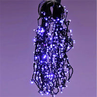 LED инсталация Перде Дъжд 120 LED шестоъгълни 3X1M черен кабел Различни цветове