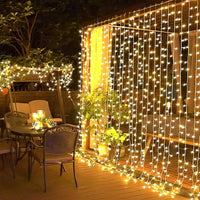 LED инсталация Перде Дъжд 120 LED шестоъгълни 3X1M черен кабел Различни цветове