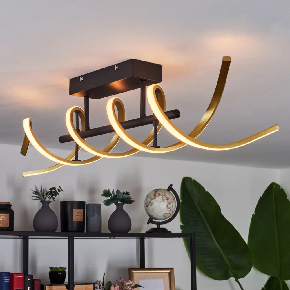 LED осветително тяло SEQUENCE Gold+Black Еквивалент 300W