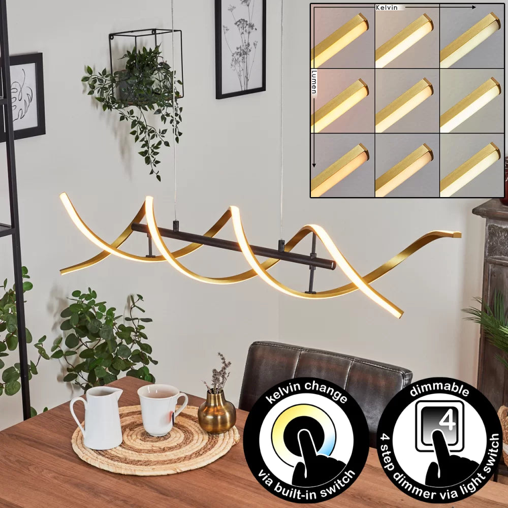 LED осветително тяло пендел SEQUENCE Gold+Black еквивалент 300W