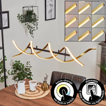 LED осветително тяло пендел SEQUENCE Gold+Black еквивалент 300W