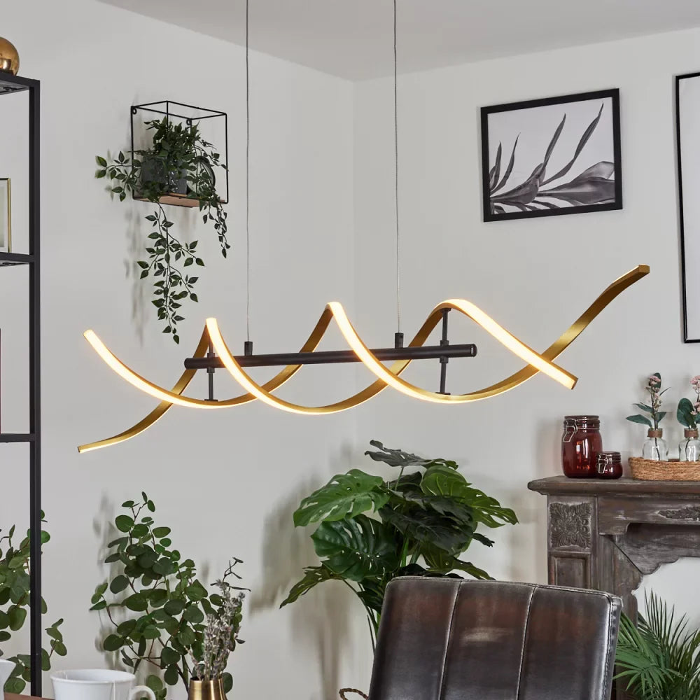 LED осветително тяло пендел SEQUENCE Gold+Black еквивалент 300W