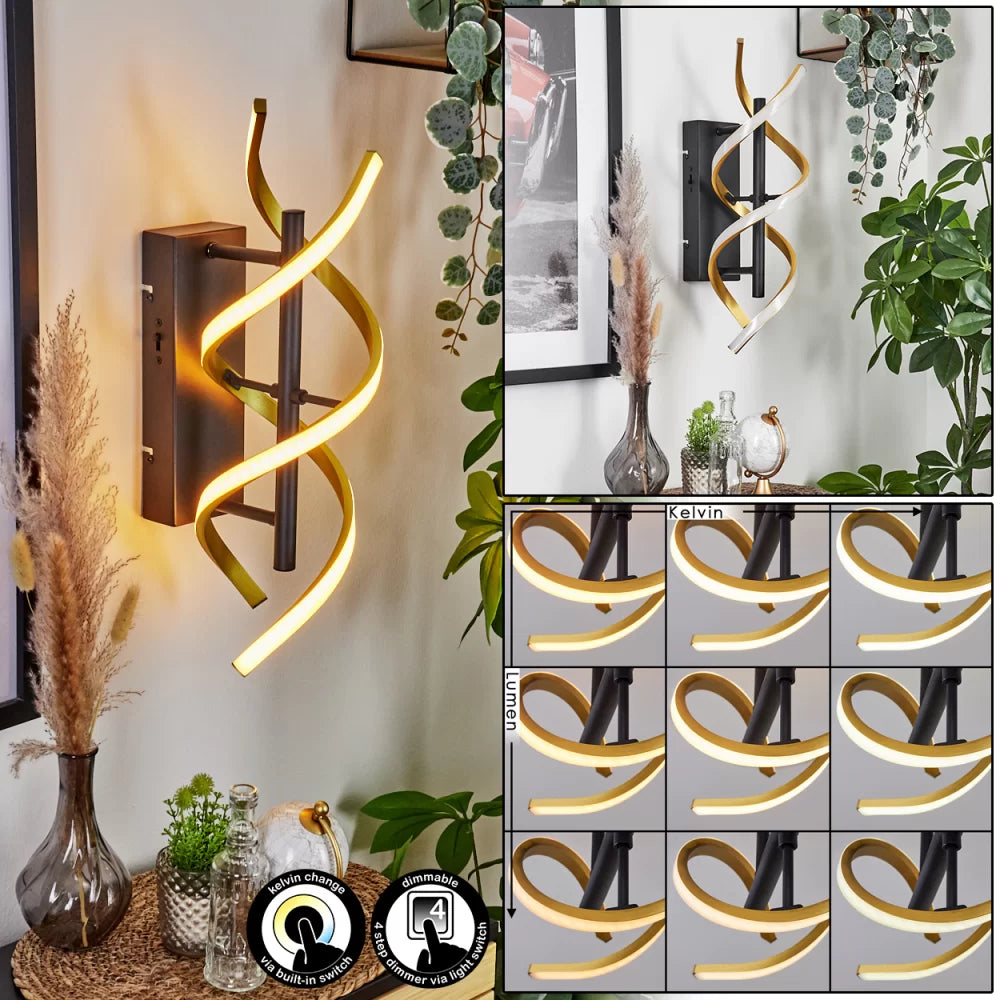 LED аплик SEQUENCE Gold+Black Еквивалент 150W