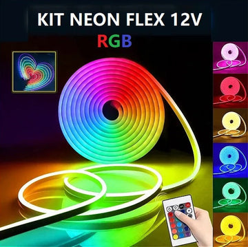 КОМПЛЕКТ НЕОН FLEX LED RGB 12V 5m с дистанционно