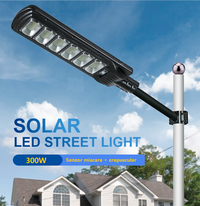 LED лампа 300W соларна SLIM с датчик за движение + дистанционно