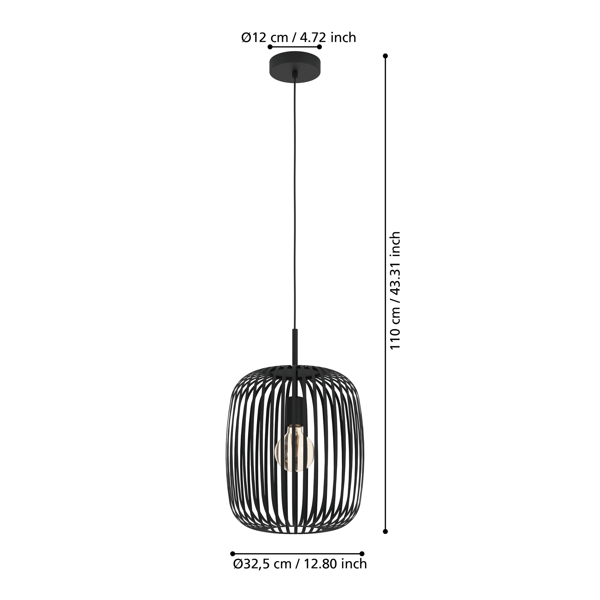 Пендел ROMAZZINA Black 110CM Eglo