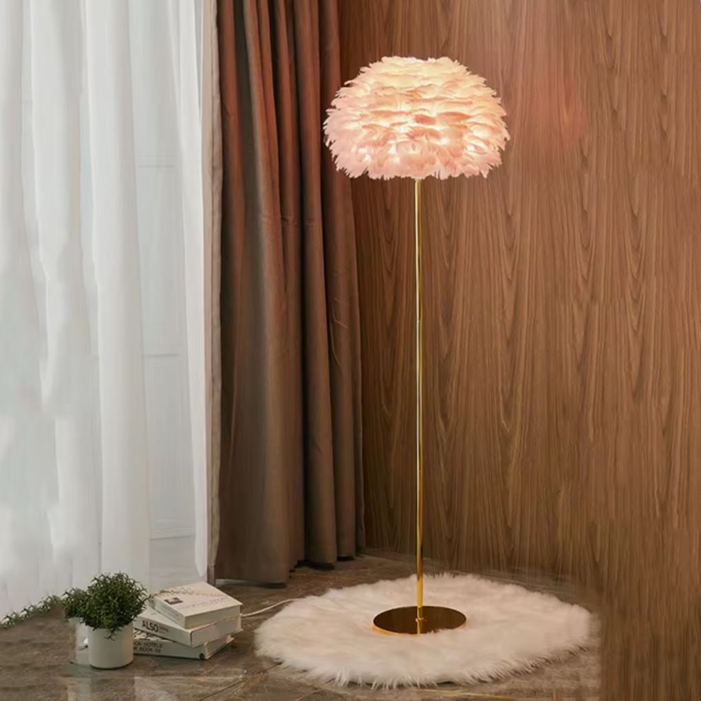 Метална лампа GOLD 150cm Feather Cloud