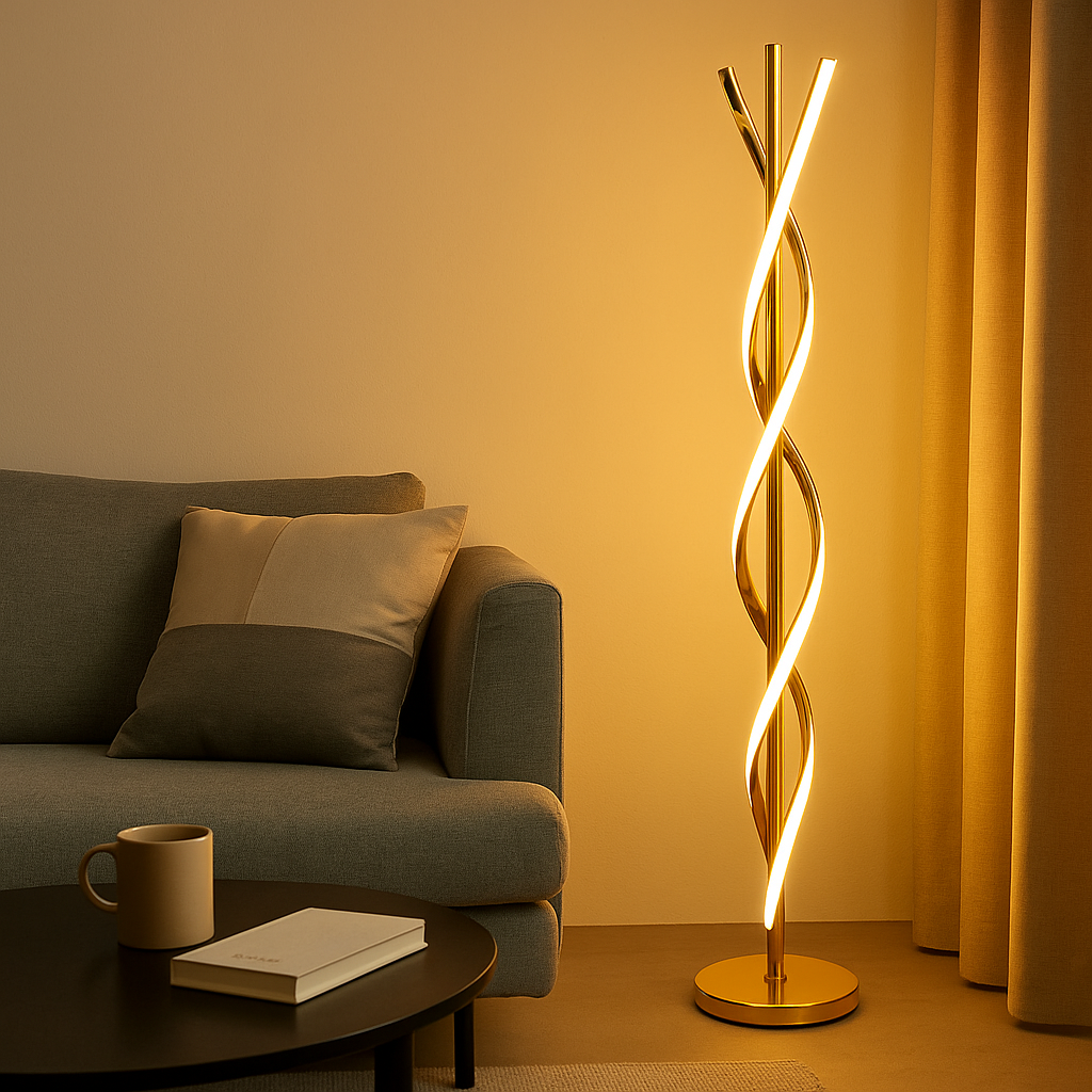 LED лампион 100CM 50W Waves Gold 3 функции на светлината