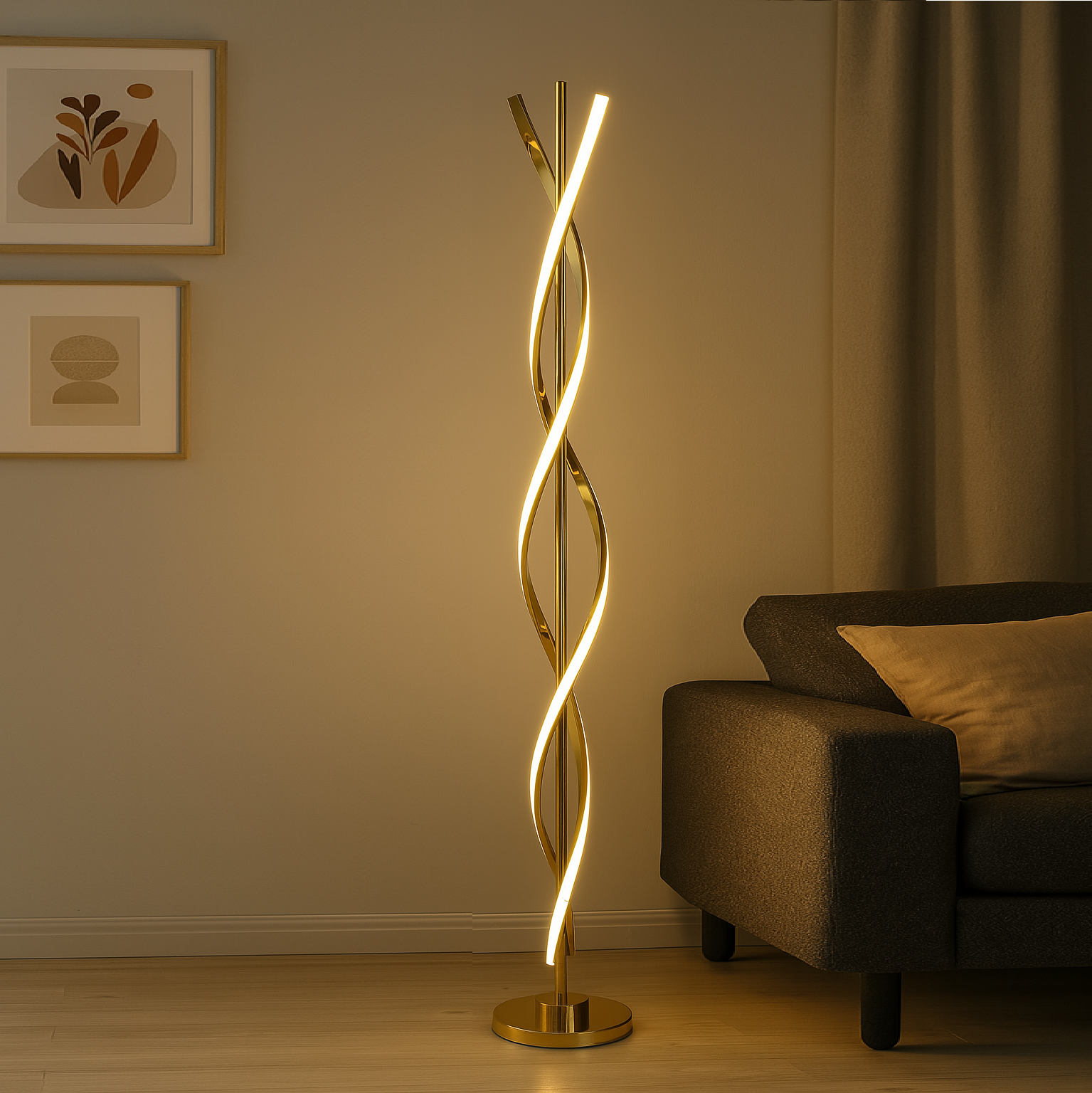 LED лампион 100CM 50W Waves Gold 3 функции на светлината