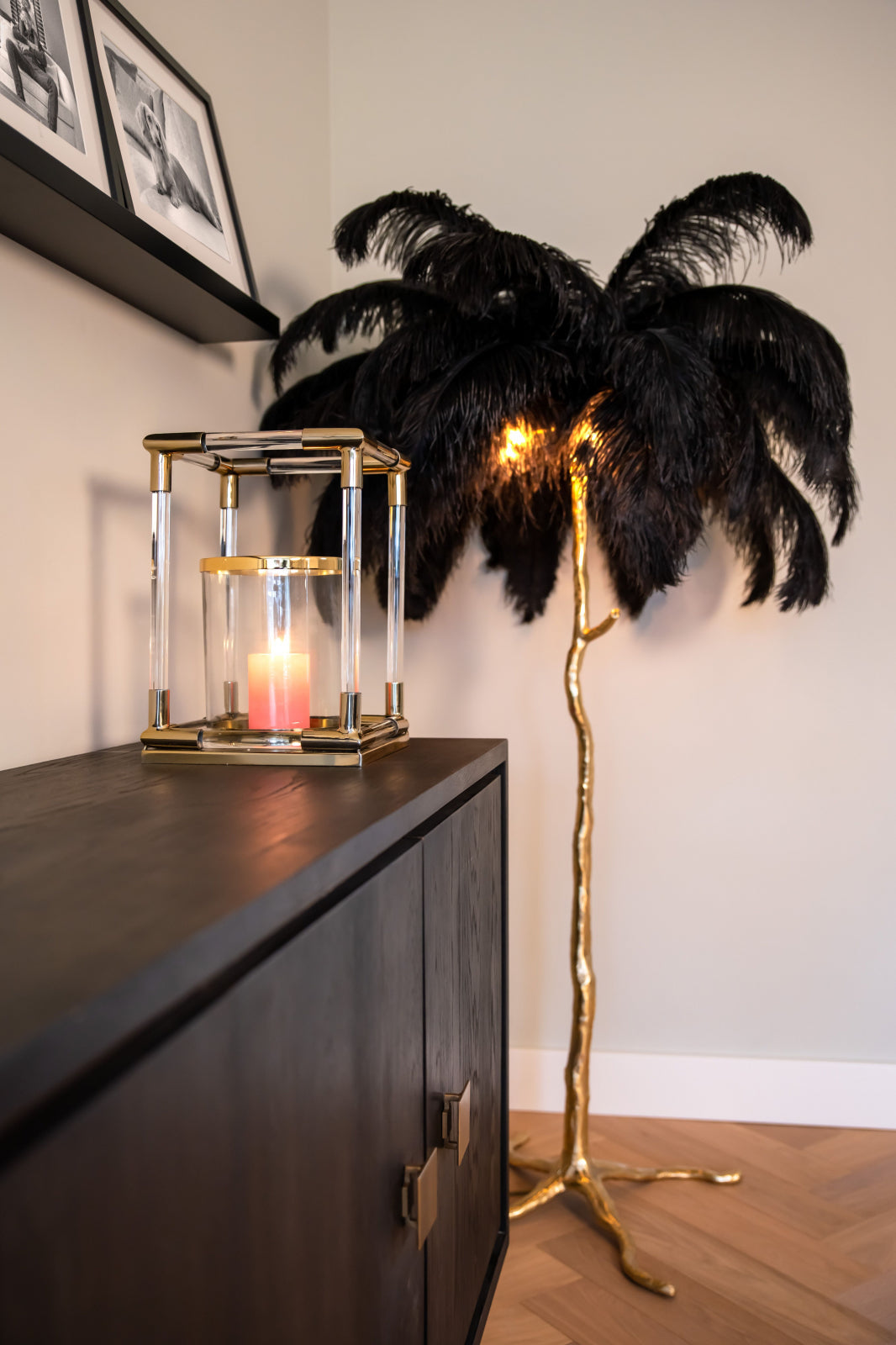 Лампион Baroque Luxury Feathers Black