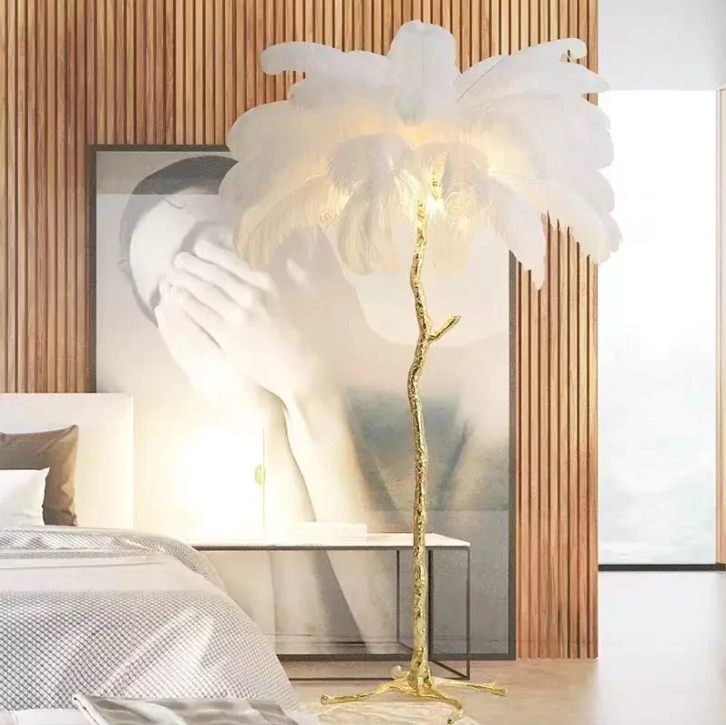 Lampadar Baroque Luxury Feathers White