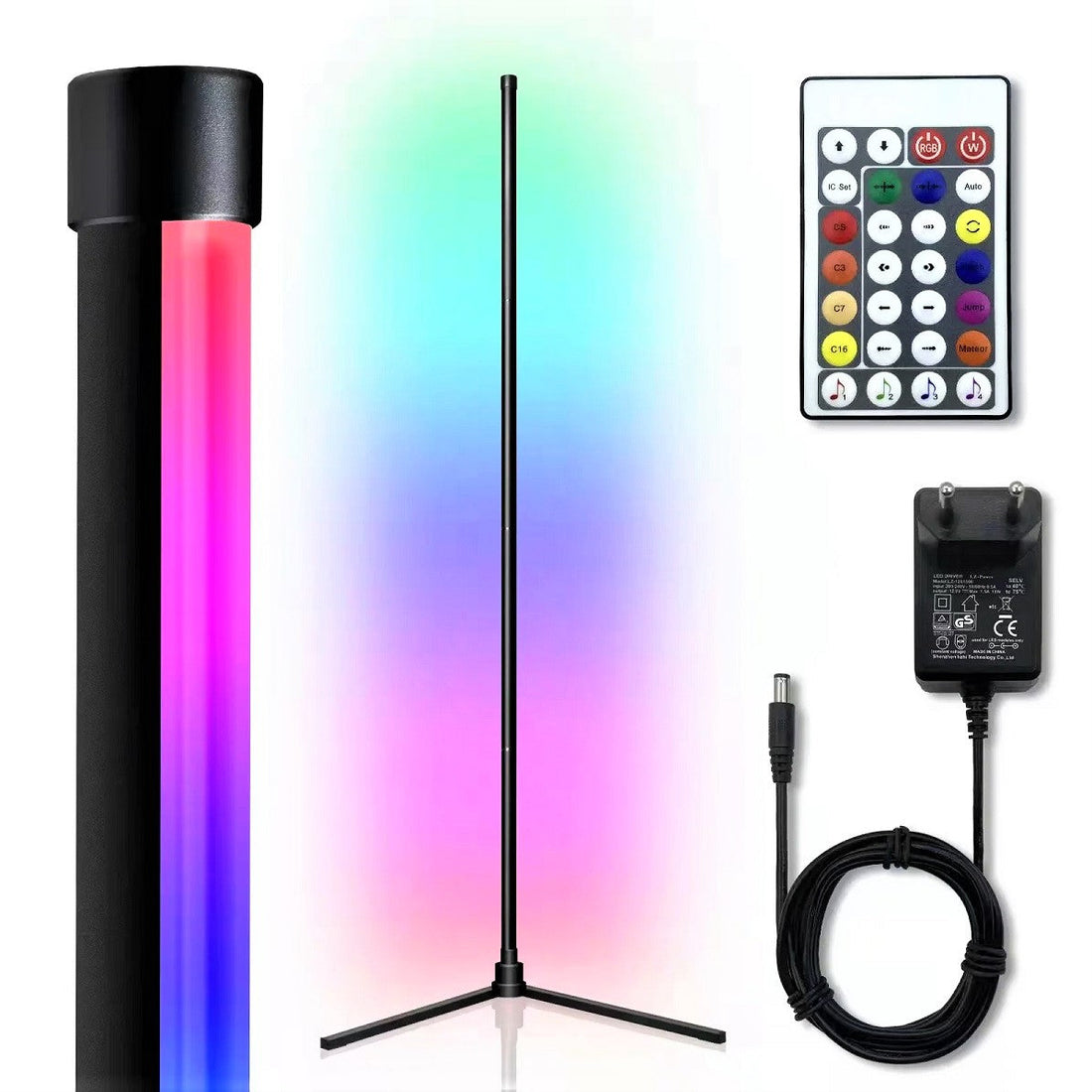 Лампадар с дистанционно и RGB светлини с ритъм, активирани от звук