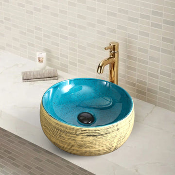 Мивка за плот Luxury Line 41.5CM Golden Turquoise