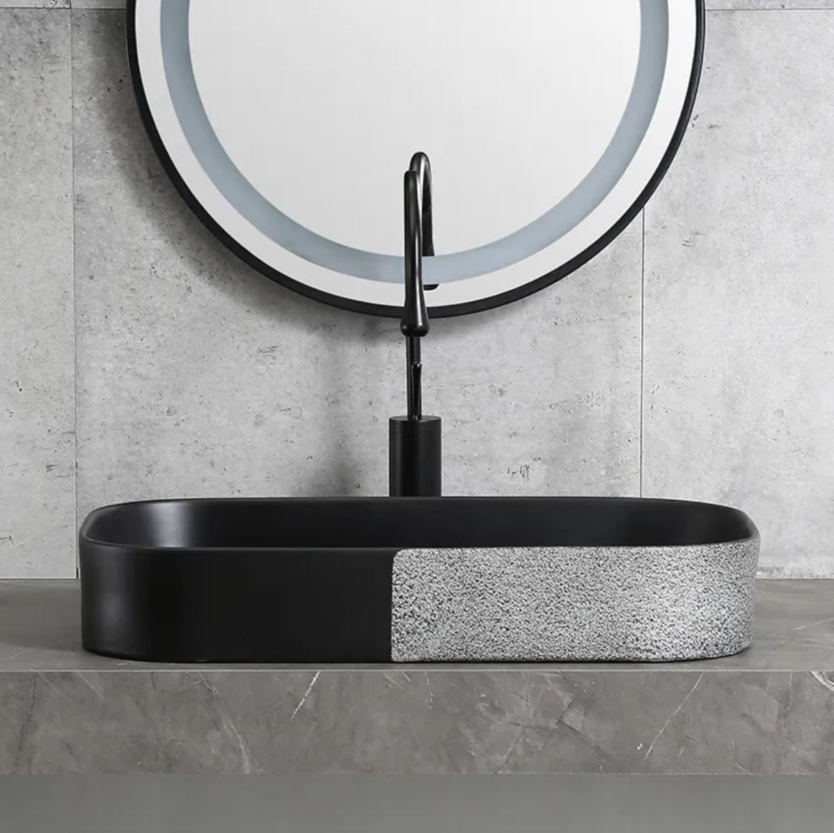 Мивка за плот Luxury Line 65x38CM SilveryBlack