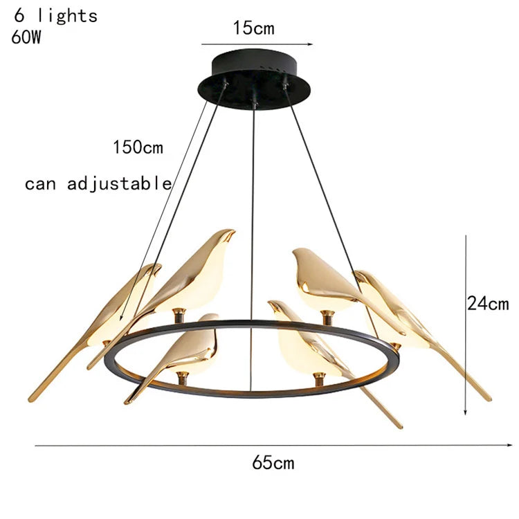 LED осветително тяло Luxury 6 Golden Swallow