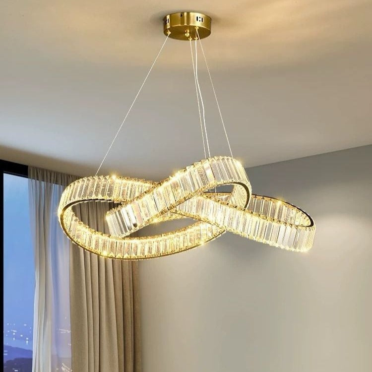 LED осветително тяло LEVA Cristal Gold 3 функции с дистанционно