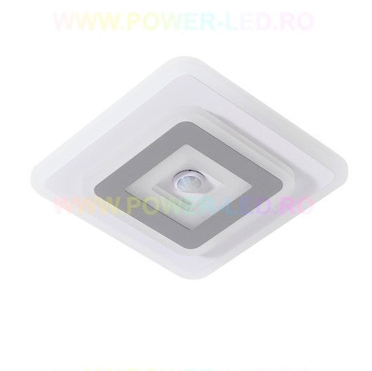 LED осветително тяло 28W квадрат с датчик за движение, еквивалент 200W