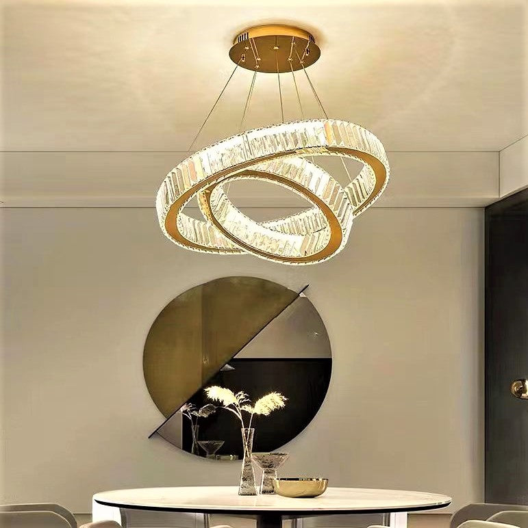 LED полилей 80W кристал ROYAL GOLD 2 сегмента 40+60cm с дистанционно