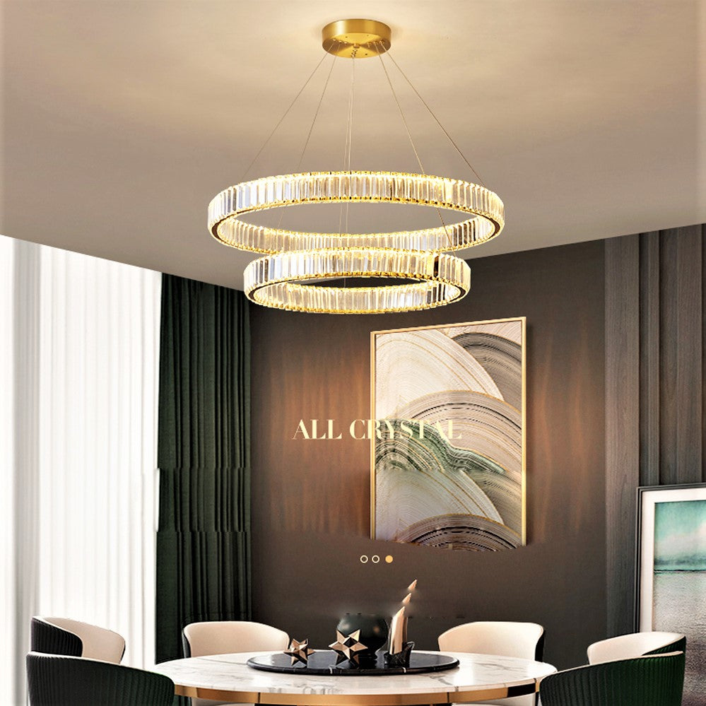 LED полилей 80W кристал ROYAL GOLD 2 сегмента 40+60cm с дистанционно