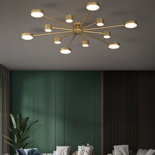 LED осветително тяло Nordic Style WEB Gold Еквивалент 600W Дистанционно G3867