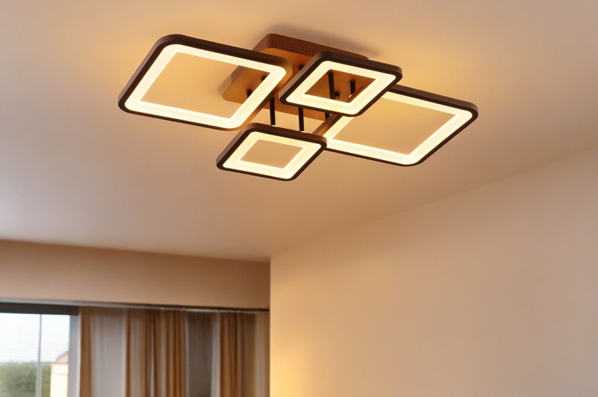LED осветително тяло 2+2 SQUARE BROWN с дистанционно, еквивалент 500W