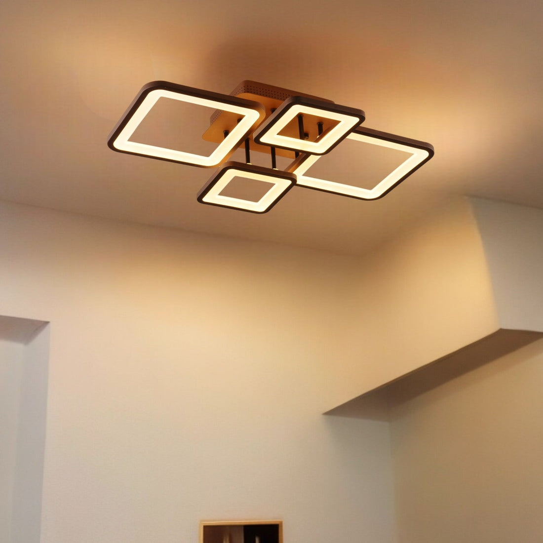 LED осветително тяло 2+2 SQUARE BROWN с дистанционно, еквивалент 500W