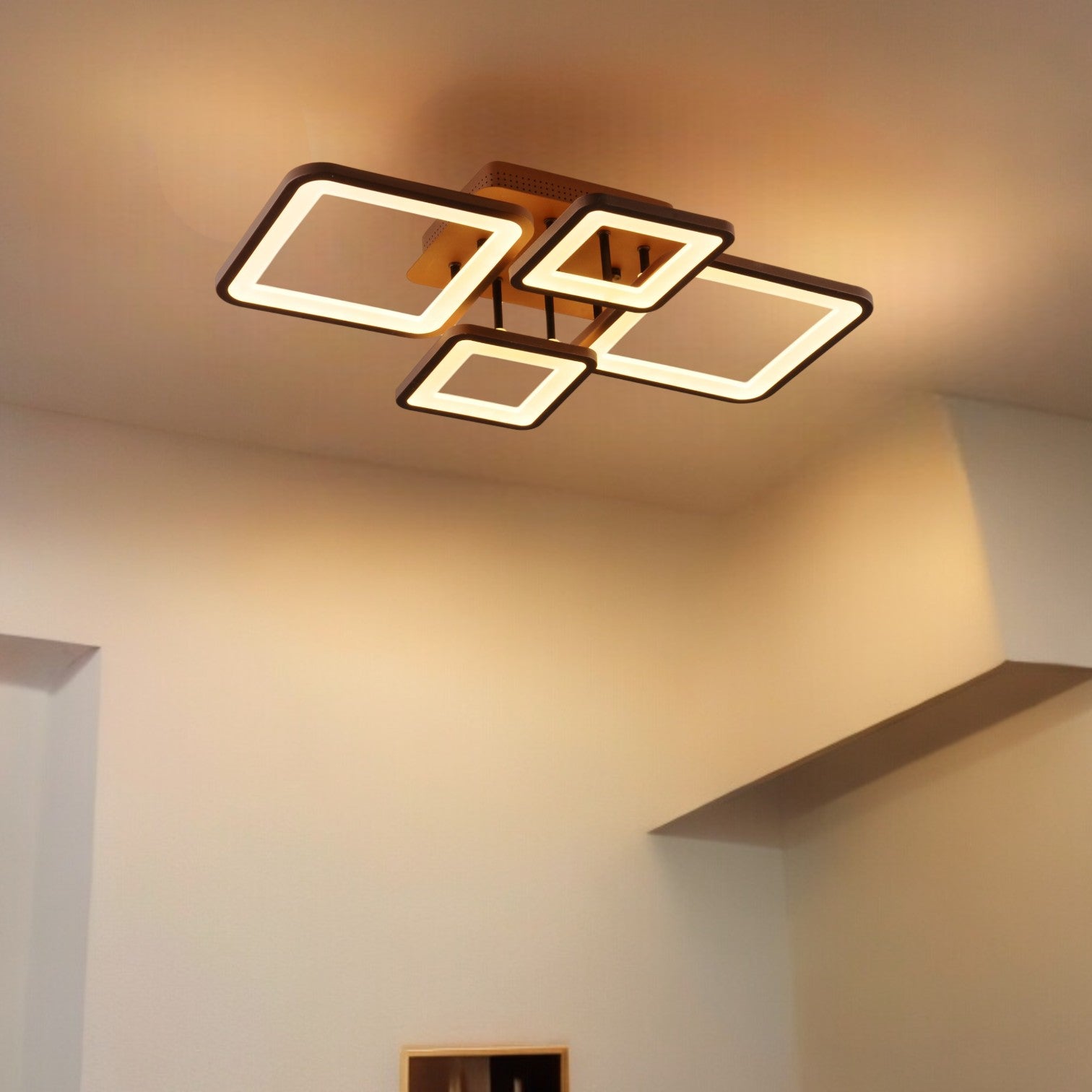 LED осветително тяло 2+2 SQUARE BROWN с дистанционно, еквивалент 500W