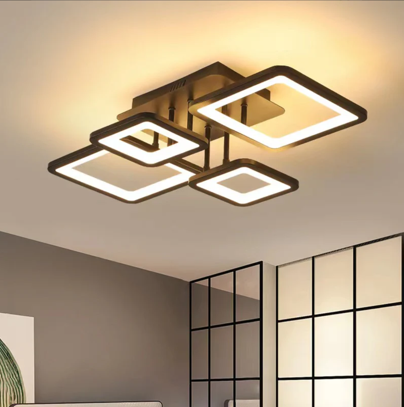 LED осветително тяло 2+2 SQUARE BROWN с дистанционно, еквивалент 500W