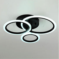 Lustra Led 3 Black Circle Echivalent 300W Telecomanda Lighting Fixtures