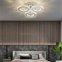 LED осветително тяло кристал 3 RINGS с дистанционно, еквивалент 300W