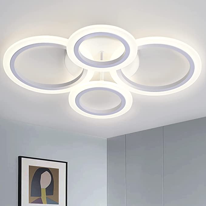 LED осветително тяло 2+2 CIRCLE Design Бяло Еквивалент 400W Дистанционно