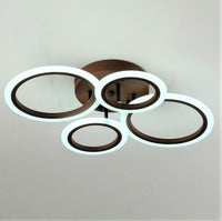 Lustra Led 2 + 2 Circle Brown Echivalent 400W Telecomanda Lighting Fixtures