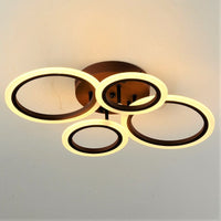Lustra Led 2 + 2 Circle Brown Echivalent 400W Telecomanda Lighting Fixtures